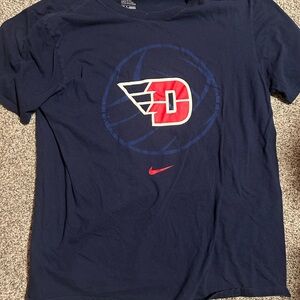 Nike Navy Blue Tee with White Swoosh and Label Print